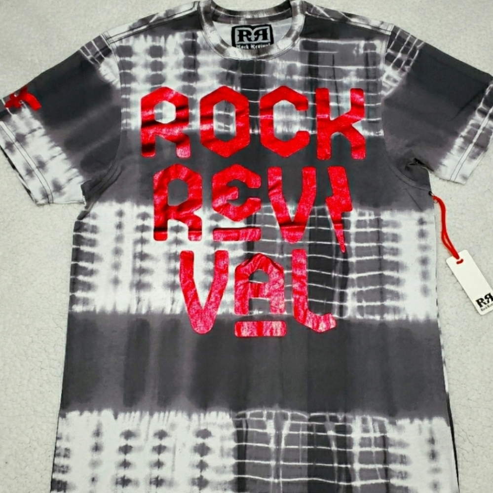 ♦️Rock Revival Aldo Tie Dye Foiled Graphic T♦️